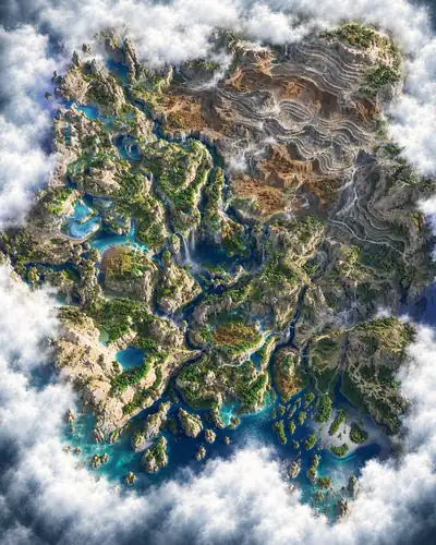 Spires of the Clouded Forest region on the Avatar map of Pandora